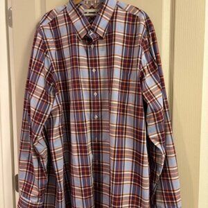 Nordstrom Men's XXL Tall Plaid Button Dress Shirt Wrinkle Free New w/o tags